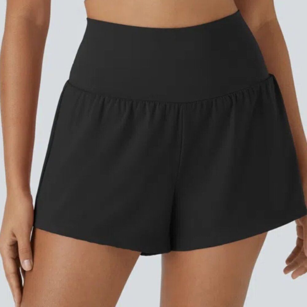 Halara XS Airy Super High Waist Cool Touch Yoga Shorts 3" Pockets Double Layer